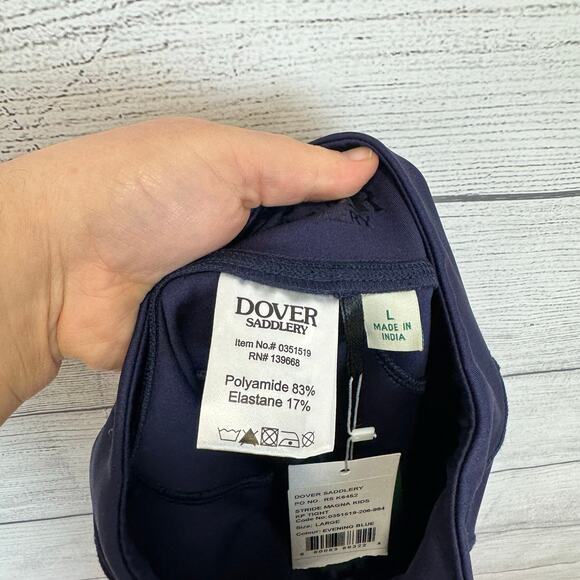 Dover Saddlery Girl's Stride Magna Navy Riding Thighs Leggings Size Large - Picture 7 of 9